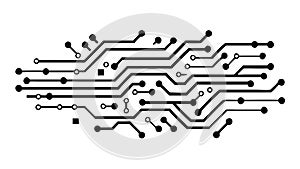 Monochrome Circuit Board Pattern Technology Background, vector design Generative AI