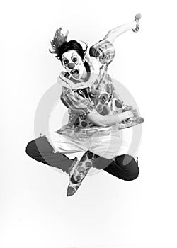 Monochrome Circus Performance Clown Exaggerated
