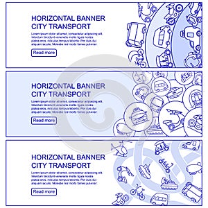 Monochrome City Transport Horizontal Banners