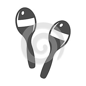 Monochrome classical maracas icon vector illustration rumba shakers or shac shacs musical instrument photo