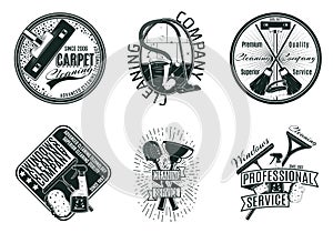 Monochrome Cleaning Company Logos Set