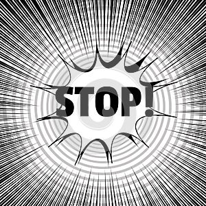 Monochrome comic explosive concept