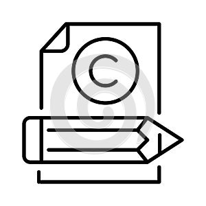 Monochrome copywriting icon simple design vector illustration intellectual literary content creating