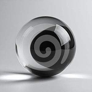 Monochrome Crystal Ball with Abstract Reflection