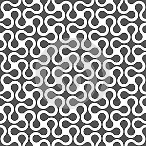 Monochrome curved geometric seamless pattern