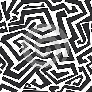 Monochrome curved lines seamless texture