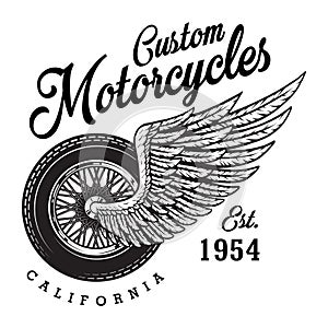 Monochrome custom motorcycle logotype