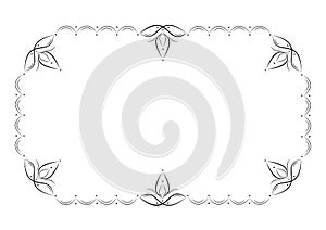 Monochrome decorative ornate frame from abstract pattern.