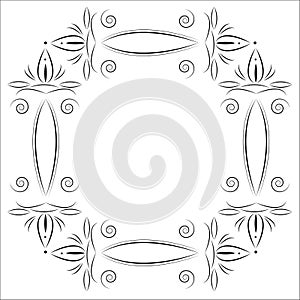 Monochrome decorative ornate frame from abstract pattern.