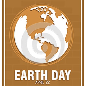Monochrome Earth day poster with our planet Vector