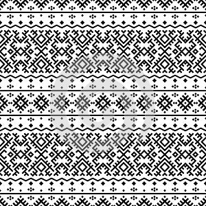 Monochrome ethnic seamless pattern texture background