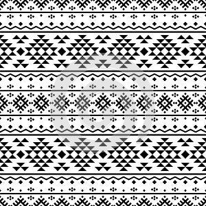 Monochrome ethnic seamless pattern texture background