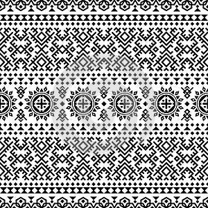 Monochrome ethnic seamless pattern texture background