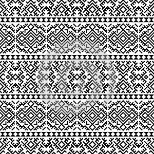 Monochrome ethnic seamless pattern texture background