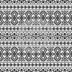 Monochrome ethnic seamless pattern texture background