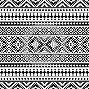 Monochrome ethnic seamless pattern texture background