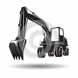 Monochrome excavator icon