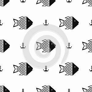 Monochrome fish pattern