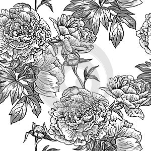 Monochrome floral pattern