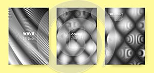 Monochrome Flow Concept. Vector Cover. Dynamic