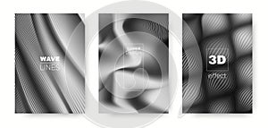 Monochrome Flow Template. Vector Cover. Dynamic