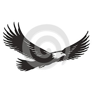 Monochrome flying eagle template