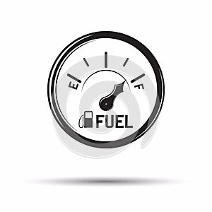 Monochrome fuel gauge icon