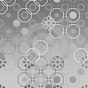 Monochrome geometric composition over bright background