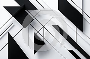 Monochrome Geometric Pattern with Abstract Shapes featuring sharp angles and stylish contrast
