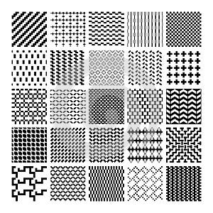 Monochrome geometric seamless patterns