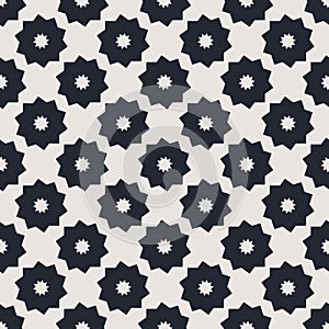 Monochrome geometric seamless vector pattern