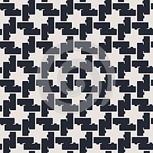 Monochrome geometric seamless vector pattern