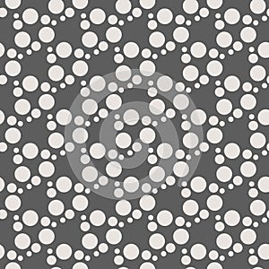 Monochrome geometric seamless vector pattern with circles