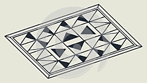 Monochrome Geometric Triangle Pattern, vector design Generative AI