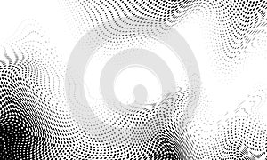 Monochrome gradient halftone dots background. Vector illustration. Abstract grunge dots on white background