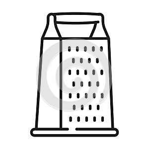 Monochrome grater icon line vector illustration. Simple linear logo kitchen utensil for cooking food