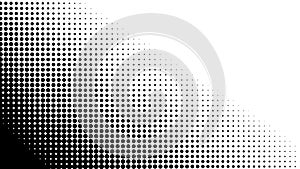 Monochrome halftone gradient graphic design element with geometric pattern