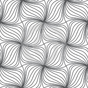 Monochrome hand drawn swrils seamless repeating pattern background.