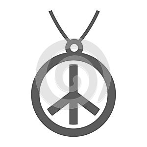 Monochrome hippy peace sign vector flat illustration hippie freedom harmony hope unity antiwar