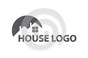 Monochrome house logo photo