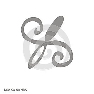 monochrome icon with Adinkra symbol Nsa Ko Na Nsa