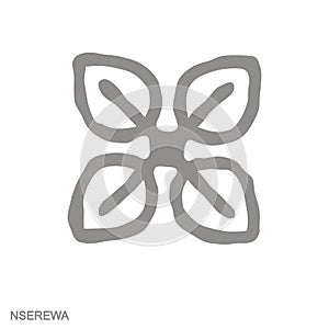 monochrome icon with Adinkra symbol Nserewa
