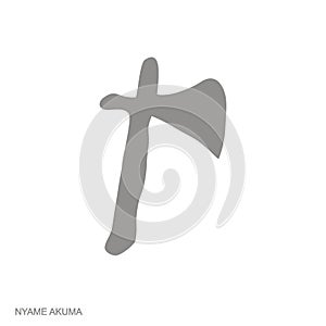 monochrome icon with Adinkra symbol Nyame Akuma photo