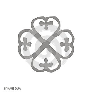 monochrome icon with Adinkra symbol Nyame Dua photo