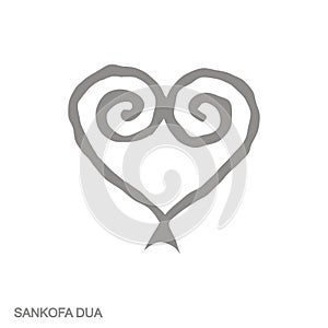 monochrome icon with Adinkra symbol Sankofa Dua photo