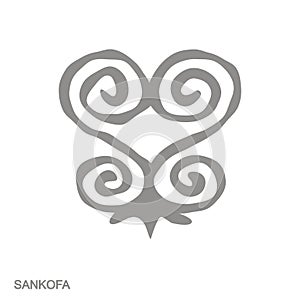 monochrome icon with Adinkra symbol Sankofa photo