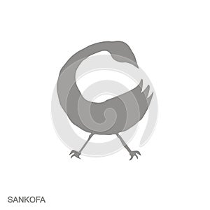 monochrome icon with Adinkra symbol Sankofa photo