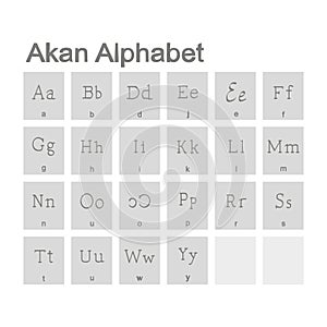 monochrome icons with Akan Alphabet