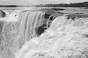 Monochrome Iguazu Falls, Argentina Side