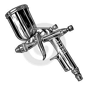 Monochrome illustration of spray gun